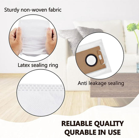 Vacuum cleaner bags - Eco-friendly vacuum cleaner bags - Practical vacuum cleaner bags - 8 reusable vacuum cleaner bags - Replacement parts for robot vacuum cleaners