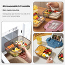 Lunch box - Lunch box for adults - Lunch boxes for children - Compartment lunch box - Reusable lunch box - 2-compartment container - Insulated - Sealable - Portable - Microwaveable (grey)
