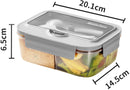 Lunch box - Lunch box for adults - Lunch boxes for children - Compartment lunch box - Reusable lunch box - 2-compartment container - Insulated - Sealable - Portable - Microwaveable (grey)