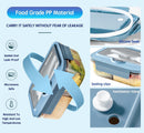 Lunch Box - Children's Lunch Box - Compartmentalized Lunch Box - Reusable Lunch Box - 2-Compartment Lunch Box - Insulated - Sealable - Portable - Microwaveable (Blue)