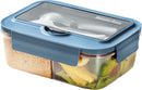 Lunch Box - Children's Lunch Box - Compartmentalized Lunch Box - Reusable Lunch Box - 2-Compartment Lunch Box - Insulated - Sealable - Portable - Microwaveable (Blue)