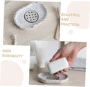 Terrazzo soap dish with stainless steel drainer, beige, natural stone, beige for bathroom, sink and kitchen - Drainage design for bathroom sinks and countertops