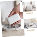 Terrazzo soap dish with stainless steel drainer, beige, natural stone, beige for bathroom, sink and kitchen - Drainage design for bathroom sinks and countertops