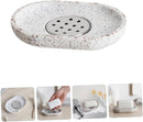 Terrazzo soap dish with stainless steel drainer, beige, natural stone, beige for bathroom, sink and kitchen - Drainage design for bathroom sinks and countertops