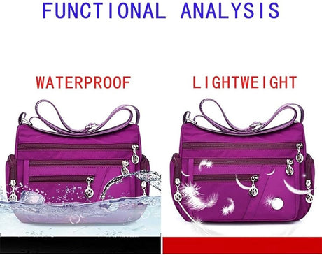 Handbags Nylon shoulder bag, multi-pocket handbag with large capacity, casual messenger bag for women, waterproof nylon shoulder bag, messenger bag, anti-theft handbag