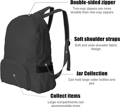 Backpack - Backpack - Bag - Backpacks - 25L Ultralight Foldable Backpack - Waterproof and Durable - Unisex - Suitable for Camping, Hiking, Travel, Walking, Cycling and Outdoor Shopping