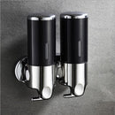 Soap Dispenser - 2 in 1 Liquid Dispenser - Liquid Dispenser - 2 x 500 ml - Wall Mounted Soap Dispenser - Kitchen - Bathroom - Shower - 24.1 x 21.6 x 10 cm - Black