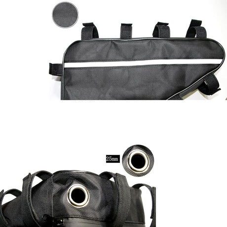 Bicycle bag - Driehoek bag for electric mountain bike battery - Waterproof Oxford cloth box - Large modification - Bicycle box - Bicycle storage tool set (39 x 36 x 22 cm)