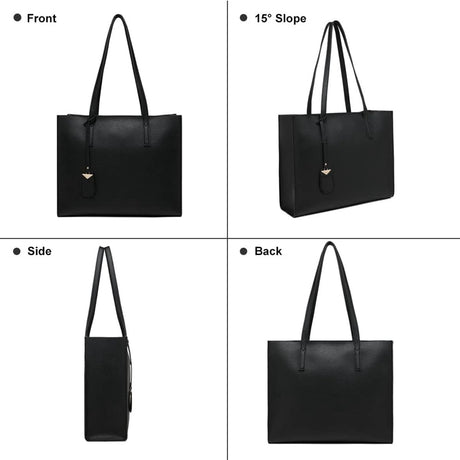 Handbags, large women's shopping bags, fashion, school, work, casual bags with zipper, A-black, western style