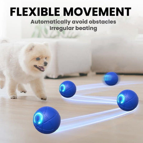 Pet Toys - Dog Toys - Interactive Dog Toys - Automatic Moving, Bouncing and Rotating Dog Ball - IPX7 Waterproof - Active Rolling Ball for Small and Medium Dogs (Blue)