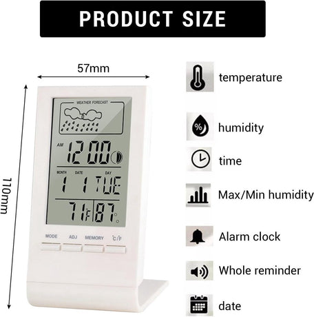 Weather Station - Thermometer - Hygrometer - Indoor/Outdoor Digital Weather Station with Radio-Controlled Clock, Trend Display and Date/Day of the Week - Smart Thermometer for Home and Office