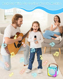 Children's karaoke machine with 2 microphones, portable karaoke machine with LED lights and voice changing effects, ideal gift for children (boys and girls) aged 5 to 12.