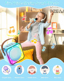 Children's karaoke machine with 2 microphones, portable karaoke machine with LED lights and voice changing effects, ideal gift for children (boys and girls) aged 5 to 12.