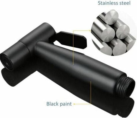 Shower head - Bidet Black, hand shower in the bathroom, toilet sprayer, stainless steel, toilet faucet