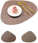 Round, washable, reversible, non-slip, heat-resistant placemats for indoor and outdoor use (set of 4, dark brown)