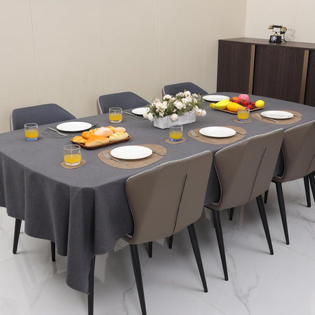 Round, washable, reversible, non-slip, heat-resistant placemats for indoor and outdoor use (set of 4, dark brown)