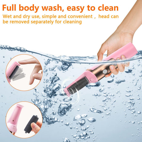 Electric Foot File - Professional Callus Remover - Pack of 10 - 3 Adjustable Speeds - For Dead Skin and Calluses - Pink