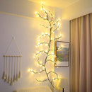 Beautiful LED Vine Branch Wall Light - 2 meters Long, 144 LED Lights - Suitable for Indoor and Outdoor Use - 8 Lighting Modes - Flexible and Decorative - Brown