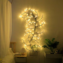 Beautiful LED Vine Branch Wall Light - 2 meters Long, 144 LED Lights - Suitable for Indoor and Outdoor Use - 8 Lighting Modes - Flexible and Decorative - Brown