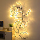 Beautiful LED Vine Branch Wall Light - 2 meters Long, 144 LED Lights - Suitable for Indoor and Outdoor Use - 8 Lighting Modes - Flexible and Decorative - Brown