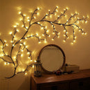 Beautiful LED Vine Branch Wall Light - 2 meters Long, 144 LED Lights - Suitable for Indoor and Outdoor Use - 8 Lighting Modes - Flexible and Decorative - Brown