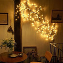 Beautiful LED Vine Branch Wall Light - 2 meters Long, 144 LED Lights - Suitable for Indoor and Outdoor Use - 8 Lighting Modes - Flexible and Decorative - Brown