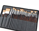 Acrylic Brush Set - 25 Premium Synthetic Brushes with Fabric Tray and Drawing Board, Suitable for Acrylic, Watercolor, Oil, and Gouache | No Hair Shedding | Acrylic Brushes