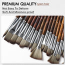 Acrylic Brush Set - 25 Premium Synthetic Brushes with Fabric Tray and Drawing Board, Suitable for Acrylic, Watercolor, Oil, and Gouache | No Hair Shedding | Acrylic Brushes