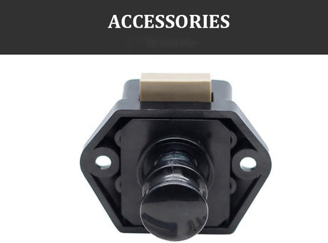 5-Piece Push Button Lock - Push Button for Motorhome - Door Lock - Locking Button for Shutter Door - For Camping, RV, Motorcycle, Caravan - Black