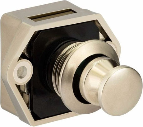 Push button for camper van - Locking button for shutter door - for camping RV, motorcycle, caravan, 5 pieces (nickel)