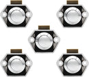 5-Piece Push Button Lock - Push Button for Campervan - Door Lock - Locking Button for Shutter Door - For Camping, RV, Motorcycle, Caravan - Silver