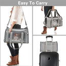 Bicycle panniers - Dog carrier bag for airplanes - Carrier bag for small dogs - Size L - Cat basket, dog basket, portable pet basket with soft sides - Foldable for puppy/rabbit travel