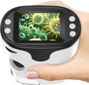 Children's Microscope - 1000X Portable Digital Microscope - 0-inch Screen - Rechargeable - With Slide Set - Mini Pocket Telescope, Educational Gift for Children Ages 4-12