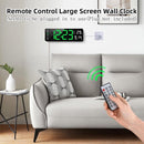 Digital Clock - Wall Clock - LED Display - 13-inch LED Digital Clock - Remote Control - Modern Design - Adjustable Brightness - Time, Date, Temperature - Living Room, Kitchen, Office, Gym