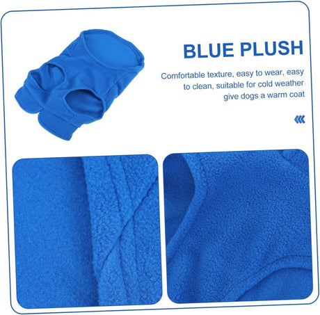 Dog coat - Fleece dog vest - Winter dog coat - Warm dog coat - Fleece dog sweater - Leash with O-ring - Perfect for small and medium dogs - Blue - Size S