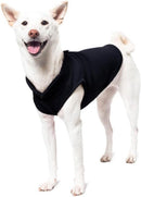 Dog Coat - Fleece Vest - Dog Sweater - Warm Winter Coat - Pull-On Fleece Coat - Leash with Ring - Perfect for Small and Medium Dogs - Black - Size L