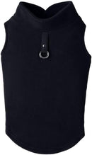 Dog Coat - Fleece Vest - Dog Sweater - Warm Winter Coat - Pull-On Fleece Coat - Leash with Ring - Perfect for Small and Medium Dogs - Black - Size XL
