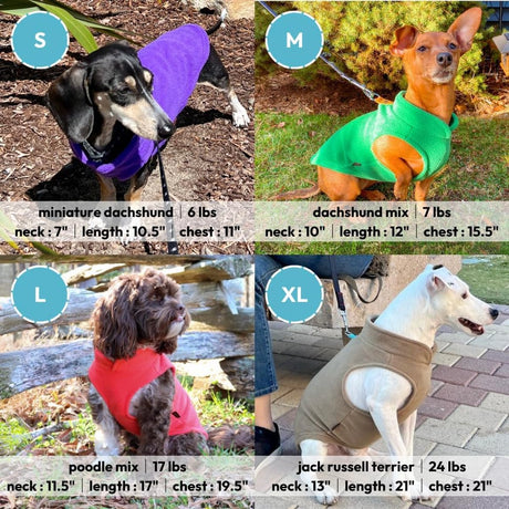 Dog coat - Fleece dog vest - Winter dog coat - Warm dog coat - Fleece dog sweater - Leash with O-ring - Perfect for small and medium dogs - Black - Size S