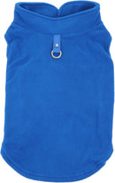 Dog Coat - Fleece Vest - Dog Sweater - Warm Winter Coat - Pull-On Fleece Coat - Leash with Ring - Perfect for Small and Medium Dogs - Blue - Size XL