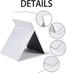 Folding tabletop mirror with PU leather cover – 125 x 17 cm – Portable travel mirror with stand – Makeup mirror for office and camping