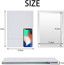 Folding tabletop mirror with PU leather cover – 125 x 17 cm – Portable travel mirror with stand – Makeup mirror for office and camping