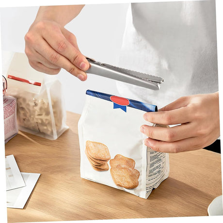Set of 12 stainless steel bag closure clips - Reusable closure clips for bags, food, coffee, bread - Freshness clip for packaging - Bag closure - Closure clip - Food bag - Airtight closure clip