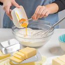 Stainless steel butter dish with lid for 250g of butter – Dessert bowl and cheese bread box for restaurant and home use – 186 x 12 x 65 cm