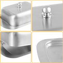 Stainless steel butter dish with lid for 250g of butter – Dessert bowl and cheese bread box for restaurant and home use – 186 x 12 x 65 cm