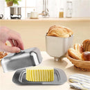 Stainless steel butter dish with lid for 250g of butter – Dessert bowl and cheese bread box for restaurant and home use – 186 x 12 x 65 cm