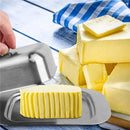 Stainless steel butter dish with lid for 250g of butter – Dessert bowl and cheese bread box for restaurant and home use – 186 x 12 x 65 cm