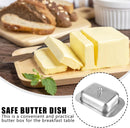 Stainless steel butter dish with lid for 250g of butter – Dessert bowl and cheese bread box for restaurant and home use – 186 x 12 x 65 cm