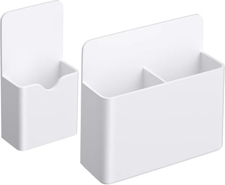 Pen holder - Magnetic pen holder - Marker holder - Marker holder for school - Whiteboard - Magnetic - Marker storage - Pencil organizer for pencil case - Set of 2 - White