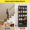 Hanging Shoe Organizer - Shoe Storage - 15 Large Compartments - Met Haken - Over-the-Door Organizer - Space-Saving Shoe Organizer - For Shoes, Home Accessories - Black