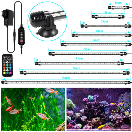 RGB Aquarium Light with Controller - Length 48.5 cm - 5.4 Watt - Aquarium Lamp - Aquarium Lamp - Aquarium Lamp - Dimmable